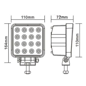 Proiector LED Auto Offroad 48W/12V-24V, 3520 Lumeni, Patrat, Flood Beam 60 Grade - Img 4