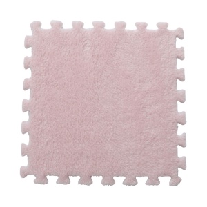 Set 10 Piese Covor Tip Puzzle, Spuma EVA, Pufos, 30 x 30 x 1 cm, Roz Pudrat - Img 1