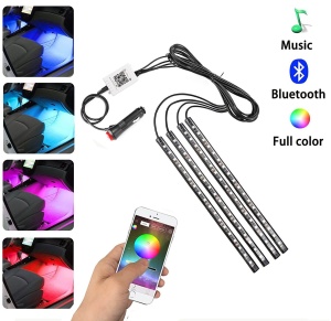 Banda Led Auto Ambientala cu Bluetooth - Img 1
