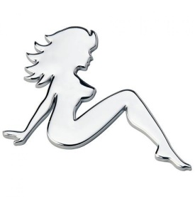 Emblema 3D Pin Up Girl Chrome