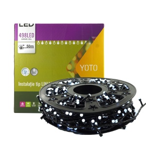 Instalatie Craciun Liniara, 498 LED, 50 M, Alb Rece - Img 1