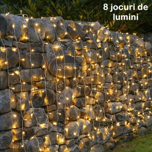 Instalatie Craciun Tip Perdea, 320 LED-uri, 3m x 3m, Alb Cald - Img 6