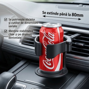 Suport Pahar Auto Universal Prindere Grila Ventilatie - Img 3