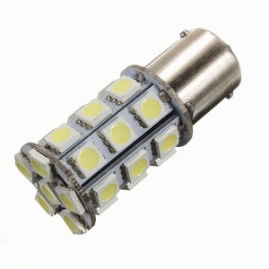 Bec Led BA15S 27 SMD Rosu Cu Pini Simetrici La 180 Grade 24V