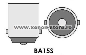 Bec Led BA15S High Power Galben Cu Pini Simetrici La 180 Grade - Img 2