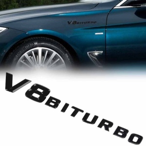 Emblema V8 Biturbo Negru - Img 2