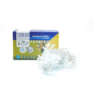 Instalatie Craciun Tip Perdea, 120 LED-uri, 2m x 1m, Alb Rece - Img 8