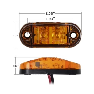 Lampa Led Semnalizare Camion Remorca Portocaliu 12-24V - Img 3