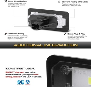 Lampi Led Numar Toyota Corolla Sedan 2014-2018 - Img 3