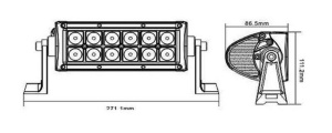 LED Bar Auto Offroad 36W/12V-24V, 2640 Lumeni, 7,5"/19 cm, Spot Beam 12 Grade - Img 3