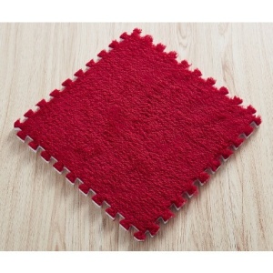Set 10 Piese Covor Tip Puzzle, Spuma EVA, Pufos, 30 x 30 x 1 cm, Rosu - Img 2