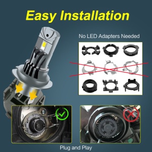 Set 2 Becuri Led H7 Canbus, Putere 50W, Luminozitate 5000 Lm, 12V - Img 2