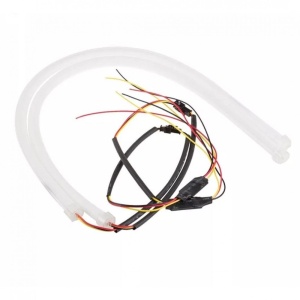 Set 2 Lumini De Zi Cu Semnalizare Dinamica / Secventiala Tip Tub Neon Flexibil 60 cm DRL - Img 3