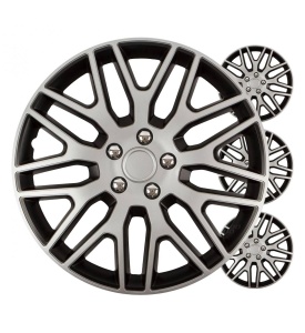 Set 4 Buc Capace Roti Dakar Negru Argintiu 15"