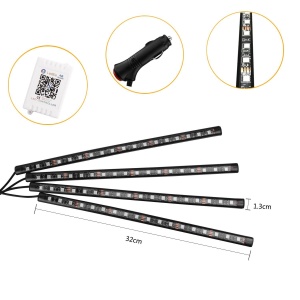 Banda Led Auto Ambientala cu Bluetooth - Img 2