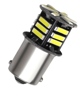 Bec Led BA15S P21W Rosu 1156 Cu 21 SMD 7020 12V