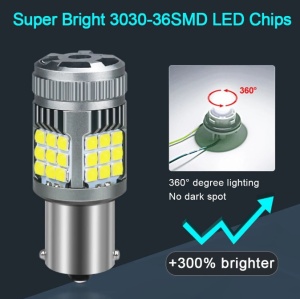 Bec Led P21W BA15S Super Canbus Cu 36 SMD 3030 12-24V - Img 6