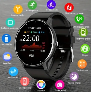 Ceas Smartwatch Fitness ZL02D Android/iOS IP67 Galben - Img 3
