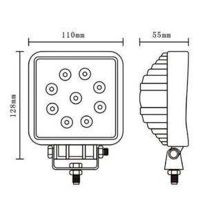 Proiector LED Auto Offroad 27W/12V-24V, 1980 Lumeni, Patrat, Flood Beam 60 Grade - Img 4