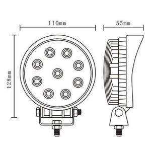 Proiector LED Auto Offroad 27W/12V-24V, 1980 Lumeni, Rotund, Flood Beam 60 Grade - Img 4