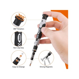 Set Surubelnite Precizie 115 Piese, Prindere Magnetica, Trusa Reparatii Electronice MIV - Img 5