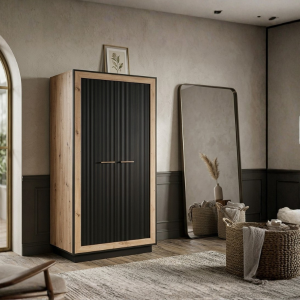 Dulap negru pentru dormitor modern