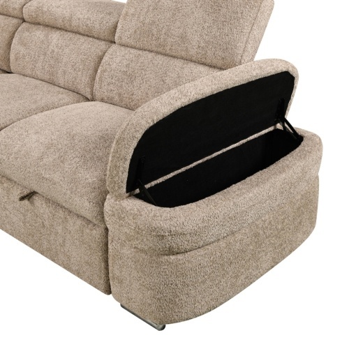 Coltar stanga extensibil cu lada Cristian beige - Img 3