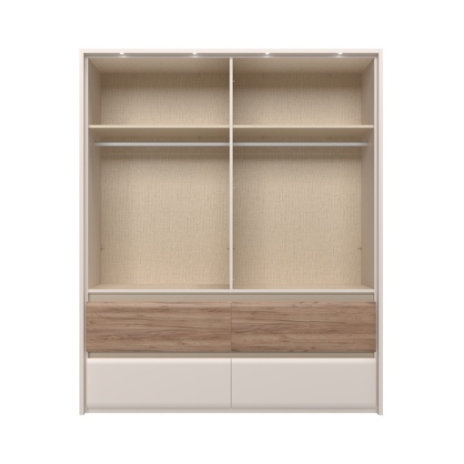 Dulap 4 usi batante, 2 cu oglinda si 4 sertare Invictus P44-2OG 187x226 cm - Img 2