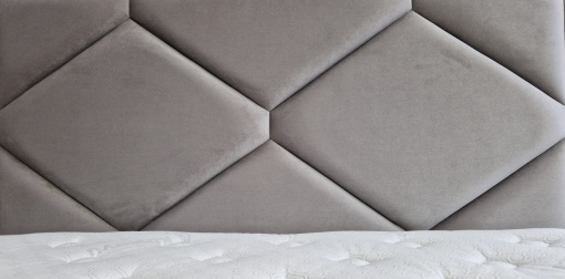 Set pat tapitat cu lada si saltea Natural 160x200 cm gri - Img 3