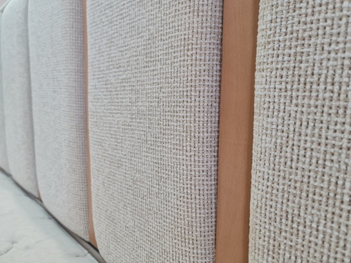 Set pat tapitat cu lada si saltea premium + 2 noptiere Lidia 160x200 cm bej - Img 4