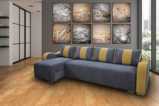 Coltar extensibil cu 2 lazi depozitare Lara 308x160 cm - Img 2