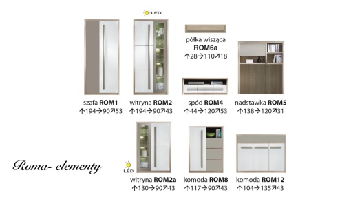 Living Roma Zestaw A alb cu gri - Img 2