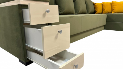 Coltar extensibil cu 2 lazi Deluxe dreapta olive - Img 5