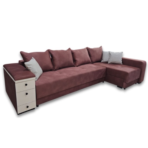 Coltar extensibil cu 2 lazi Deluxe dreapta roz prafuit - Img 3