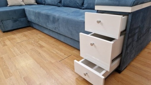 Coltar extensibil cu 2 lazi Deluxe stanga albastru - Img 7