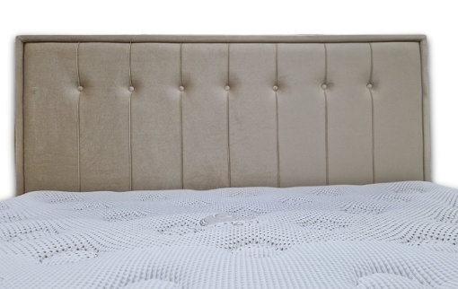 Set pat tapitat cu lada si saltea Angel 160x200 cm crem - Img 3