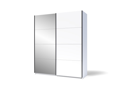 Dulap 2 usi glisante alb platina Zegna 170 - Img 3