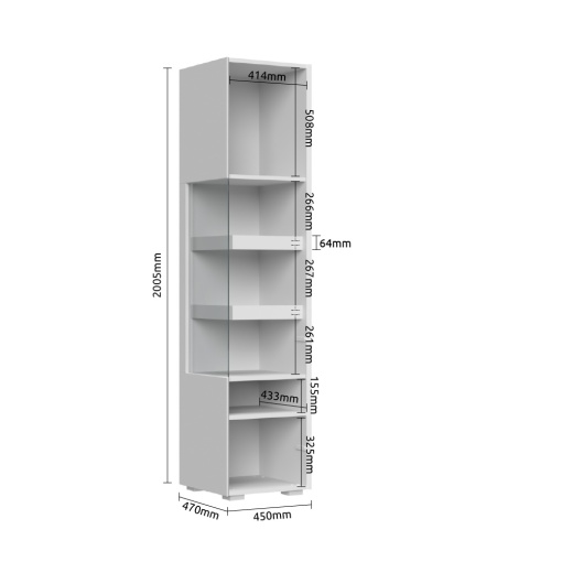 Vitrina inalta Sky V45-2KS cu 2 usi - Img 2