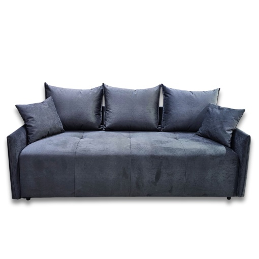 Canapea extensibila cu lada Slim 3 loc gri antracit - Img 3