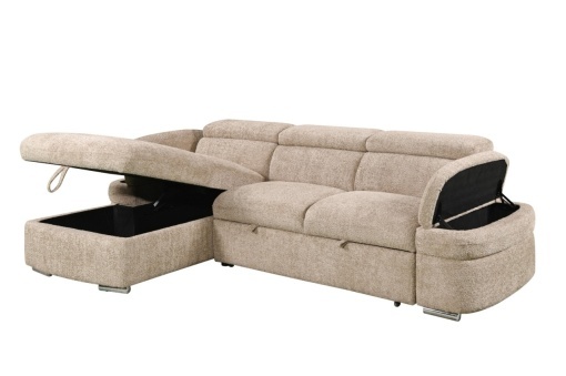 Coltar stanga extensibil cu lada Cristian beige - Img 2