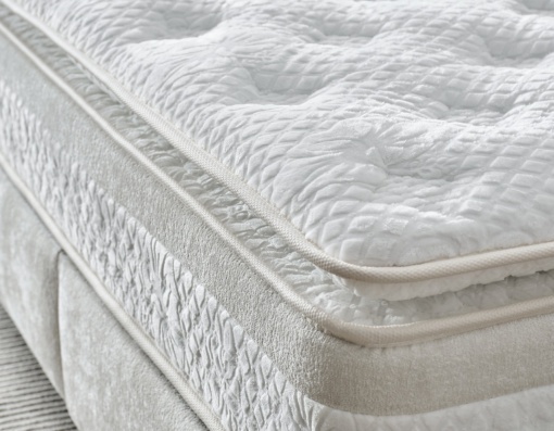 Set pat tapitat cu lada si saltea premium Paros XL 160x200 cm ivory - Img 6
