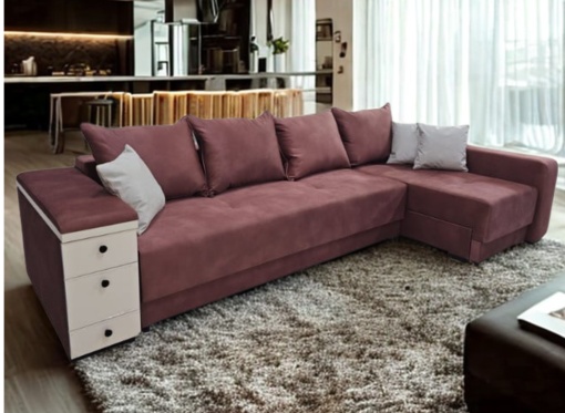 Coltar extensibil cu 2 lazi Deluxe dreapta roz prafuit - Img 2
