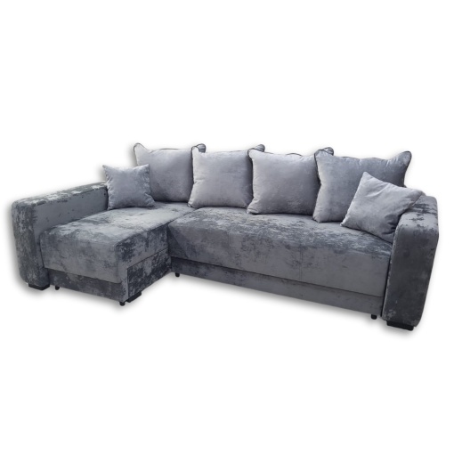 Coltar extensibil cu 2 lazi depozitare Atena stanga 260x163 cm gri