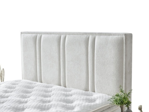 Set pat tapitat cu lada si saltea premium Paros XL 160x200 cm ivory - Img 4