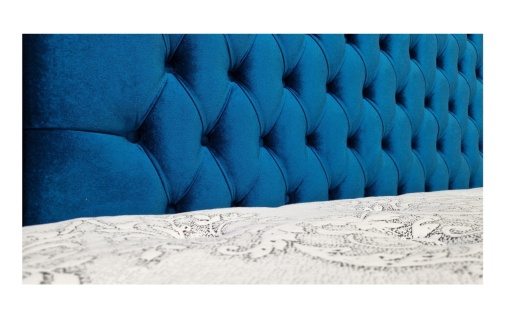 Set pat tapitat cu lada si saltea Vintage 160x200 cm - Img 3