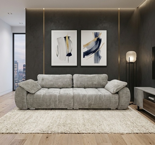 Sistem-Canapea/Coltar extensibil cu lada Sara grey - Img 2