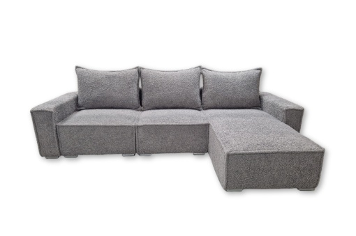Coltar modular cu 2 tabureti Rio 298x188 cm gri - Img 3