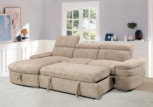 Coltar stanga extensibil cu lada Cristian beige - Img 5
