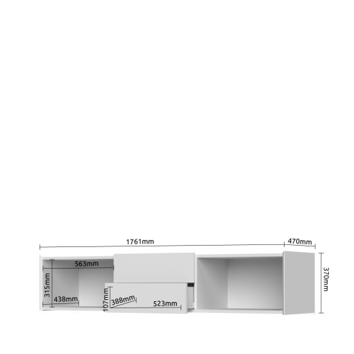 Comoda (stand TV suspendat) Sky TV176-2K2F cu 2 sertare si 2 usi - Img 3