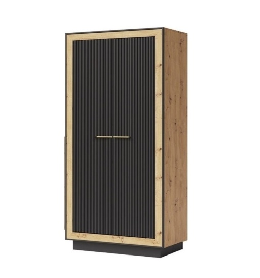 Dulap 2 usi Fox FX 1 artisan si mdf negru - Img 2